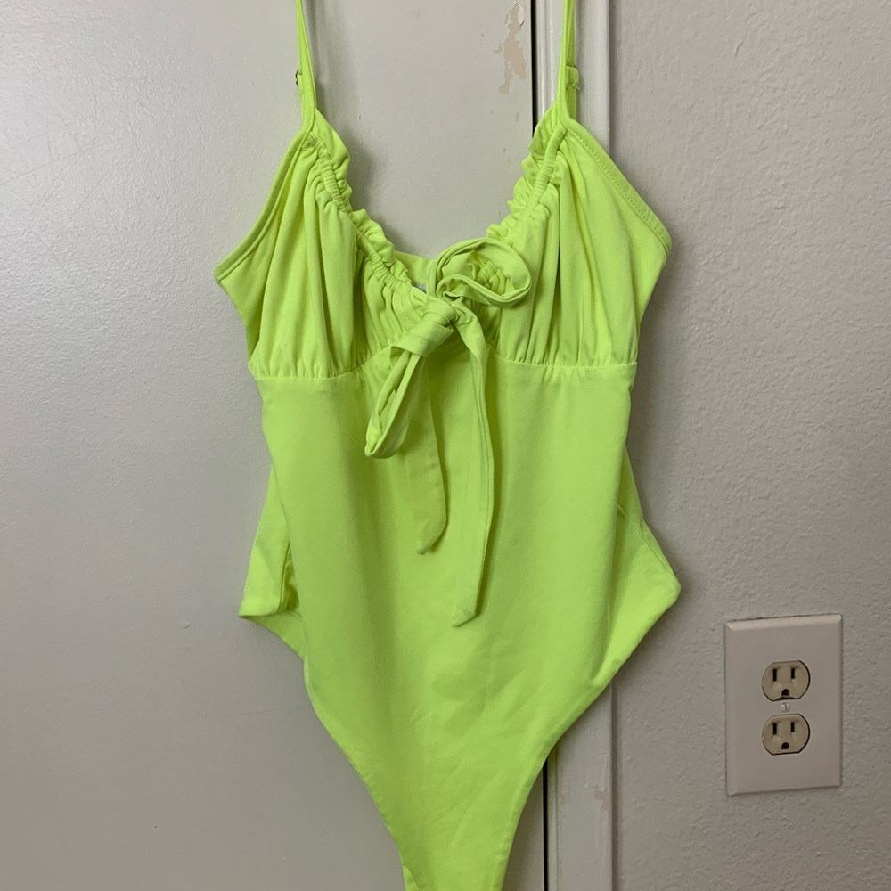 Neon green bodysuit